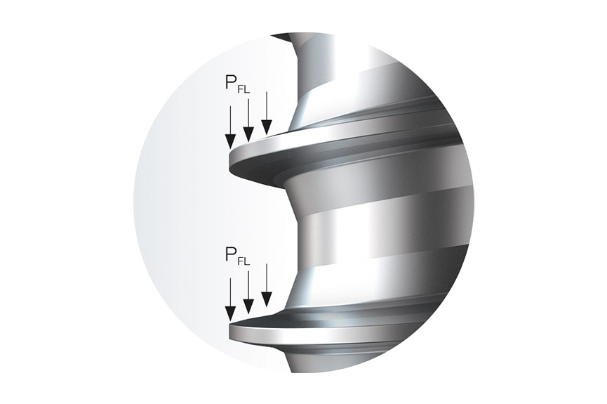 Thread flanks of the EJOT DELTA PT® screw